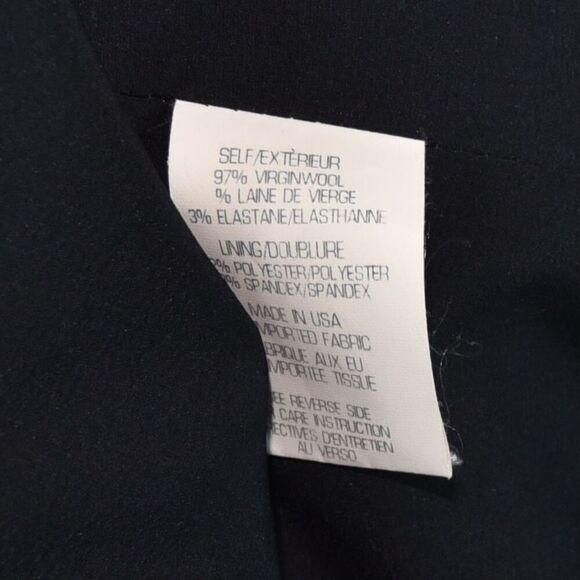 Theory Blazer Black Single Breasted Stretch Wool Suit Jacket Work Office Size 2 - Picture 4 of 7